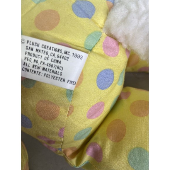 Vintage Plush Creations Lamb Sheep With Slippers Plush Stuffed Animal Polka Dots - Picture 8 of 9
